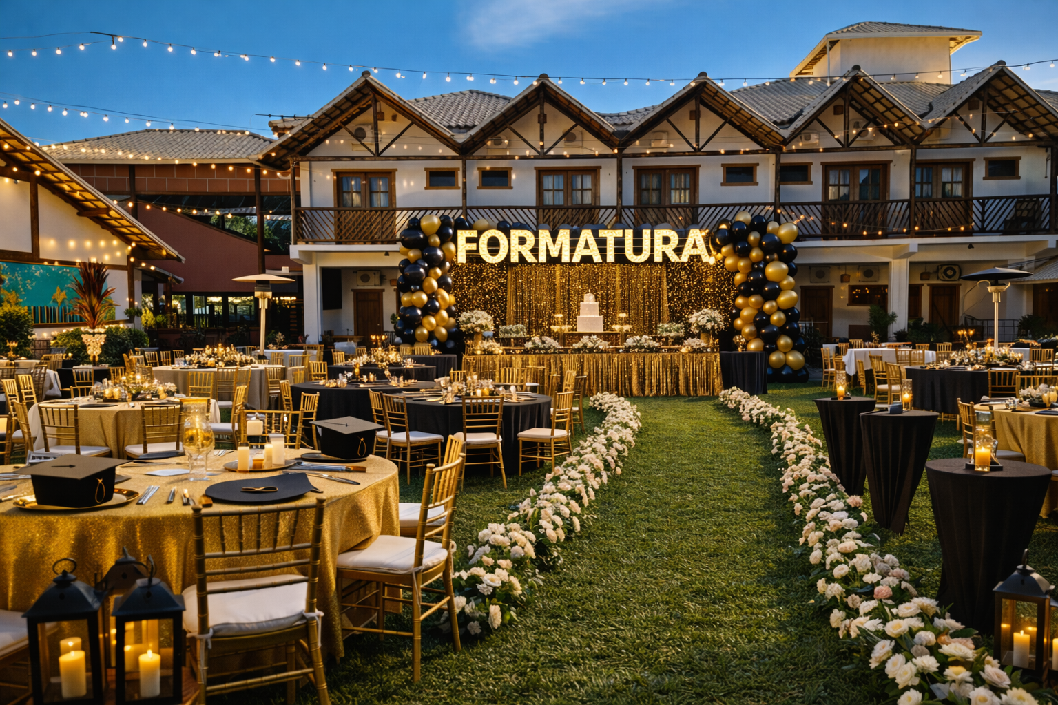 Layout e decoração de baile de formatura no Real Cipó Serra do Cipó MG